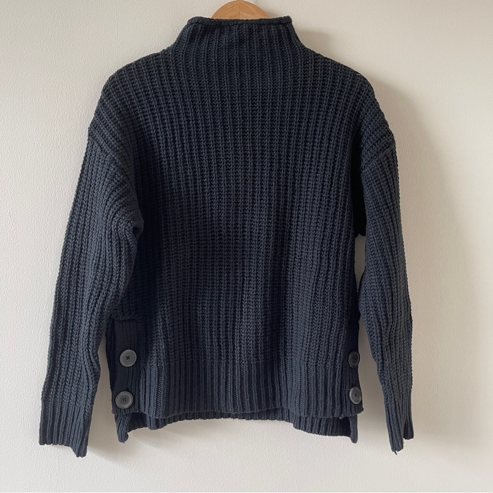 MADEWELL Mock Neck Side-Button Chunky Pullover Sweater